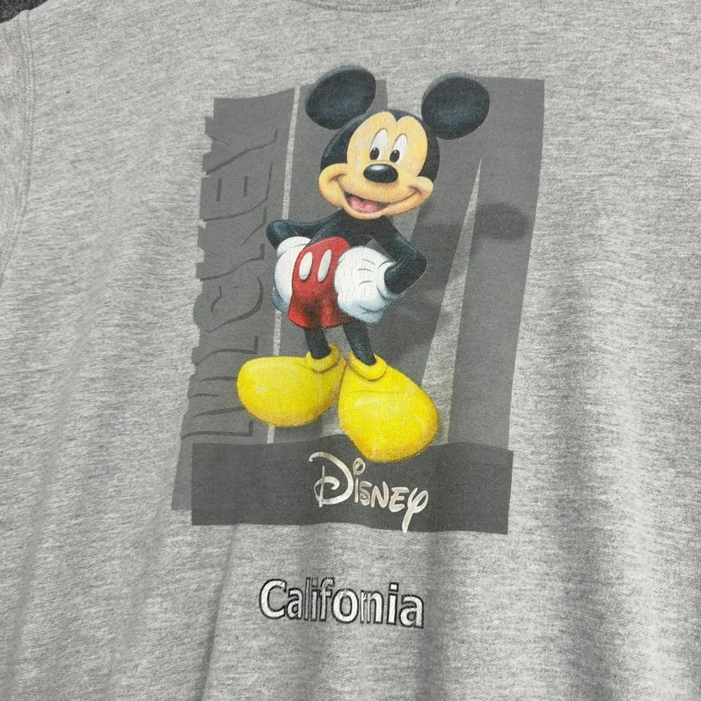 Vintage Gildan Disney Sweatshirt Men M Grey Cotton Blend Mickey California Retro